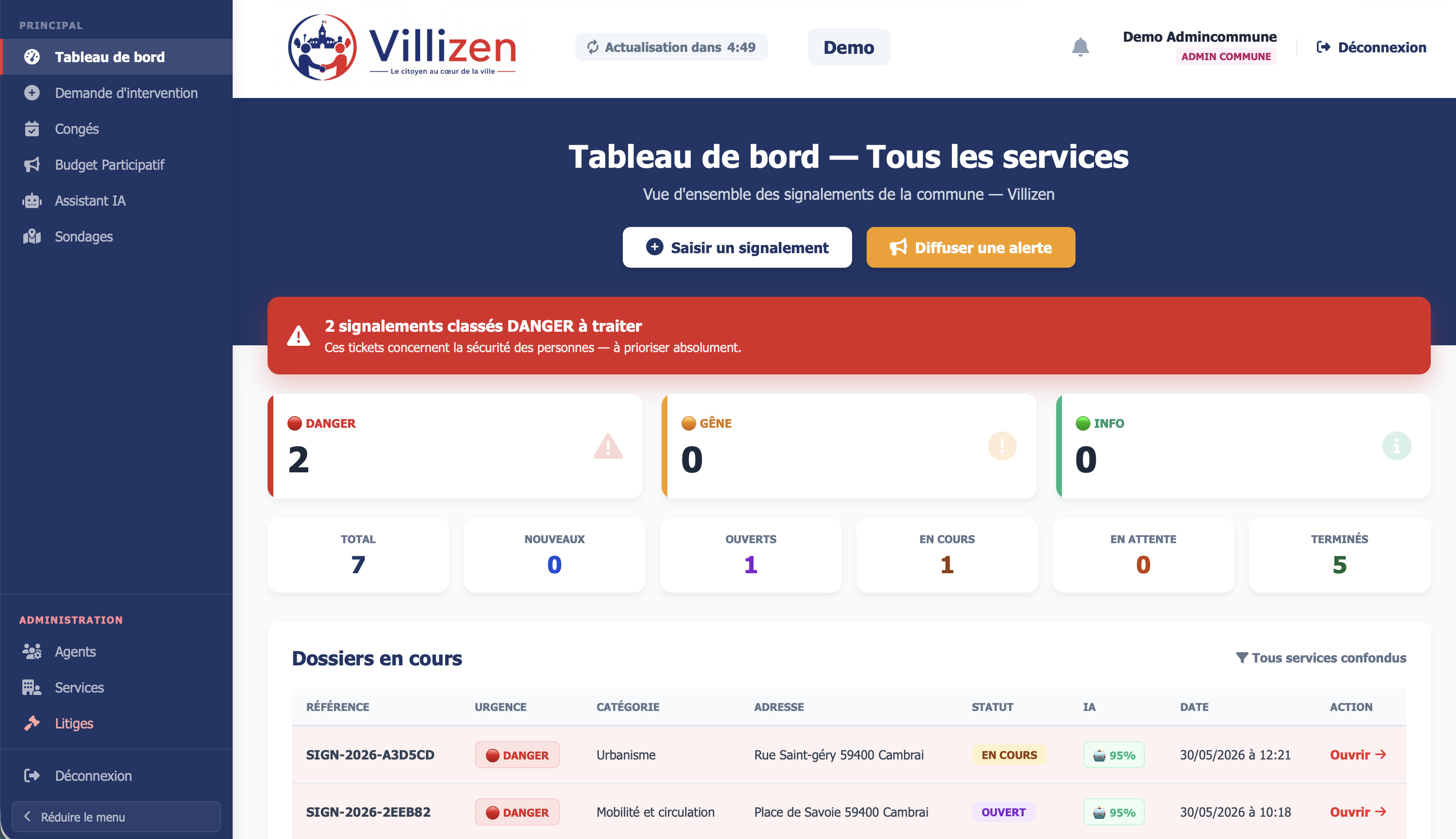 Gestion des congés Villizen